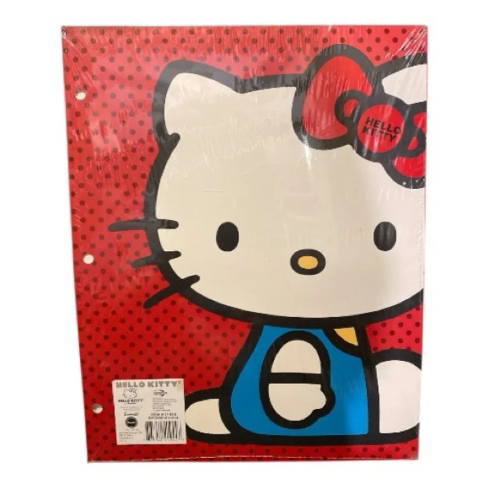 Hello Kitty By Sanrio 3 hole punched paper folders- sealed 2 pack- 2011